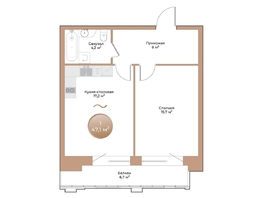 Продается 1-комнатная квартира ЖК Небо над Енисеем, 47.1  м&sup2;, 8949000 рублей