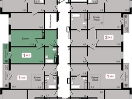 Продается 1-комнатная квартира ЖК КБС. Классика, дом 2, 44.2  м&sup2;, 6700000 рублей