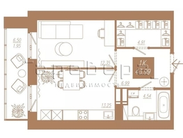 Продается 1-комнатная квартира ЖК АЙВАЗОВСКИЙ-ЕНИСЕЙ, 1, 43.99  м&sup2;, 8120000 рублей