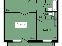Продается 1-комнатная квартира ЖК КБС. Берег, дом 7 строение 6, 41.7  м&sup2;, 7000000 рублей
