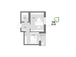 Продается Студия ЖК Аллея Парк, 4 этап, 38.4  м&sup2;, 6067200 рублей