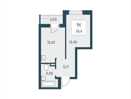 Продается 1-комнатная квартира ЖК Расцветай в Солнечном, дом 2, 38.4  м&sup2;, 5950000 рублей