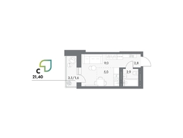 Продается Студия ЖК Аллея Парк, 4 этап, 21.4  м&sup2;, 3937600 рублей