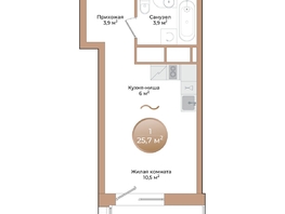 Продается Студия ЖК Небо над Енисеем, 25.7  м&sup2;, 7041800 рублей