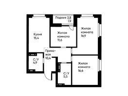 Продается 3-комнатная квартира ЖК Ранвэй, 82.2  м&sup2;, 14354079 рублей