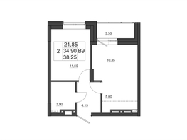 Продается 2-комнатная квартира ЖК Дивные Дали, 1 очередь, 38.3  м&sup2;, 5400000 рублей