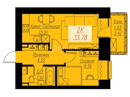 Продается 2-комнатная квартира ЖК Биография, дом 2, корп 2, 33.78  м&sup2;, 6450000 рублей