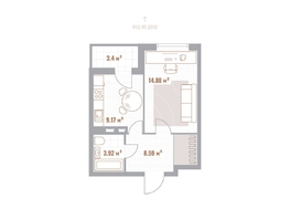 Продается 1-комнатная квартира  Николаевские кварталы, Воскресенский, 38.26  м&sup2;, 8034600 рублей