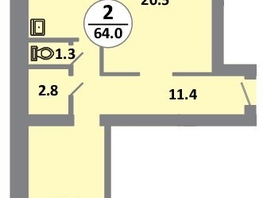 Продается 2-комнатная квартира ЖК Снегири, дом 10, 63.7  м&sup2;, 8340000 рублей