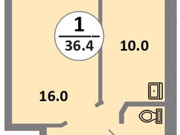 Продается 1-комнатная квартира ЖК Снегири, дом 10, 35.8  м&sup2;, 5300000 рублей