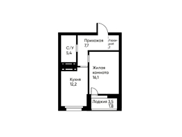 Продается 1-комнатная квартира ЖК Ранвэй, 44.3  м&sup2;, 9636268 рублей