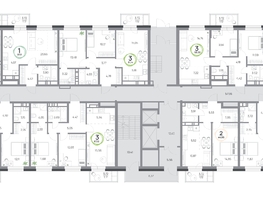 Продается 3-комнатная квартира ЖК Юдинский, дом 1.5, 67.12  м&sup2;, 9369952 рублей