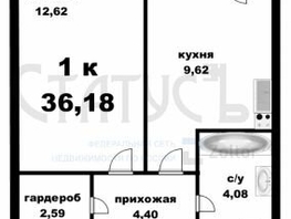 Продается 1-комнатная квартира Юрина ул, 36.18 м², 2027200 рублей