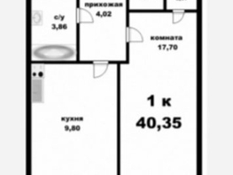 Продается 1-комнатная квартира Пролетарская ул, 40.35 м², 3135000 рублей