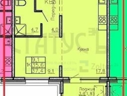 Продается 1-комнатная квартира Индустриальный район, 37 м², 2830000 рублей