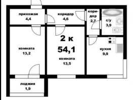 Продается 2-комнатная квартира АДАЛИН НА КУТУЗОВА , 54.1 м², 3191900 рублей