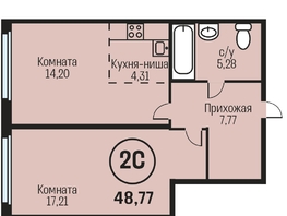Продается 2-комнатная квартира ЖК Адалин на Южном, дом 15 корпус 1, 48.77 м², 5670000 рублей