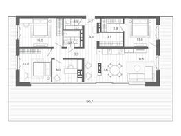 Продается 5-комнатная квартира ЖК Вышка, корпус 1, 196.81  м², 35000000 рублей