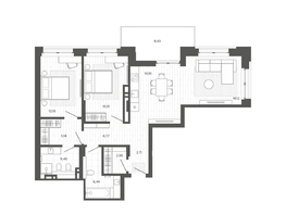 Продается 2-комнатная квартира ЖК Меланж, 91.54  м², 15729000 рублей