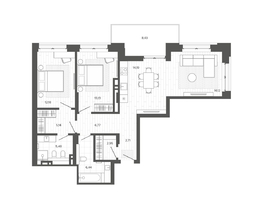 Продается 2-комнатная квартира ЖК Меланж, 91.54 м², 15869000 рублей