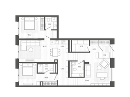 Продается 4-комнатная квартира ЖК Меланж, 109.52  м², 19901000 рублей