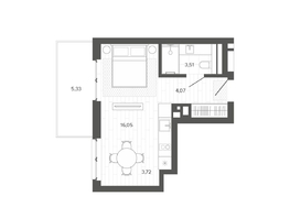 Продается 1-комнатная квартира ЖК Меланж, 32.68  м², 5850000 рублей