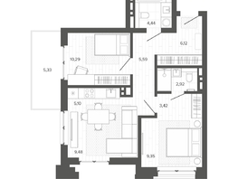 Продается 2-комнатная квартира ЖК Меланж, 70.2  м², 11205000 рублей