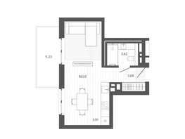 Продается Студия ЖК Меланж, 34.57  м², 6277000 рублей