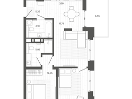 Продается 3-комнатная квартира ЖК Меланж, 68.99 м², 12134000 рублей