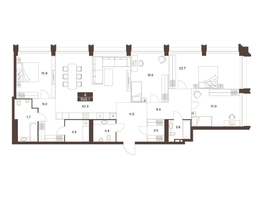 Продается 4-комнатная квартира ЖК Сахаров Парк, 168.1  м², 62180190 рублей
