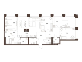 Продается 4-комнатная квартира ЖК Сахаров Парк, 168.4 м², 59146290 рублей