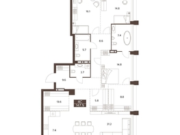 Продается 4-комнатная квартира ЖК Сахаров Парк, 147.5  м², 55460000 рублей