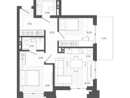 Продается 3-комнатная квартира ЖК Меланж, 70.19  м&sup2;, 10166000 рублей