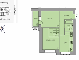 Продается 2-комнатная квартира ЖК На Крупской, 100, 56.7  м&sup2;, 10220000 рублей