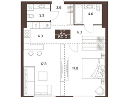Продается 2-комнатная квартира ЖК Сахаров Парк, 60  м&sup2;, 22240320 рублей