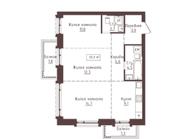 Продается 3-комнатная квартира ЖК Империал, 65.9  м&sup2;, 10609900 рублей