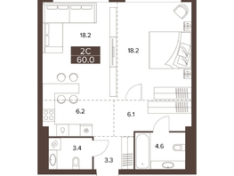 Продается 2-комнатная квартира ЖК Сахаров Парк, 60  м&sup2;, 22726500 рублей