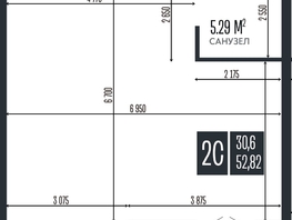 Продается 2-комнатная квартира ЖК Опера Резиденс, 52.82  м&sup2;, 15687540 рублей