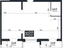Продается 3-комнатная квартира ЖК Опера Резиденс, 73.72  м&sup2;, 17692800 рублей