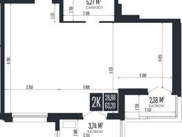 Продается 2-комнатная квартира ЖК Опера Резиденс, 63.2  м&sup2;, 15863200 рублей