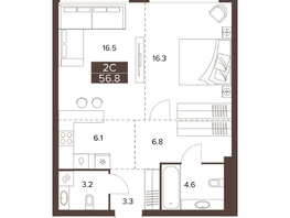 Продается 2-комнатная квартира ЖК Сахаров Парк, 56.8  м&sup2;, 22717671 рублей