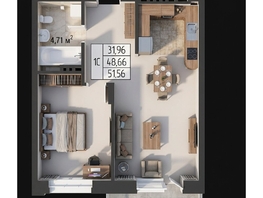 Продается Студия ЖК Олимп , 49.8  м&sup2;, 15984000 рублей