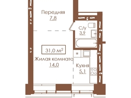 Продается 1-комнатная квартира ЖК Аура, 31  м&sup2;, 4991000 рублей