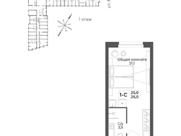 Продается Номер в отеле ГК RIZALTA Резорт Белокуриха, к.3, 25  м&sup2;, 17750000 рублей