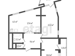 Продается 2-комнатная квартира 50 лет Октября, 77.8 м², 6990000 рублей
