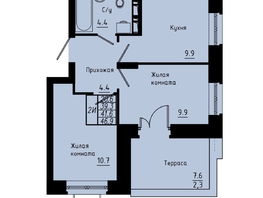 Продается 2-комнатная квартира ЖК Зеленые кварталы, 3 оч, корпус 4, 41.6  м², 6032000 рублей