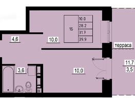 Продается 1-комнатная квартира ЖК Зеленые кварталы, 4 очередь, 31.7  м&sup2;, 4786700 рублей