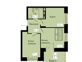 Продается 2-комнатная квартира ЖК Зеленые кварталы, 4 очередь, 46.5  м&sup2;, 7021500 рублей