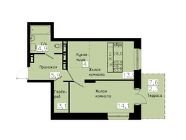 Продается 2-комнатная квартира ЖК Зеленые кварталы, 4 очередь, 48.2 м², 6892600 рублей