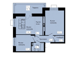 Продается 3-комнатная квартира ЖК Зеленые кварталы, 4 очередь, 67.9 м², 9302300 рублей